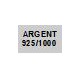 ETIQUETTE ADHE. ARGT 925/1000